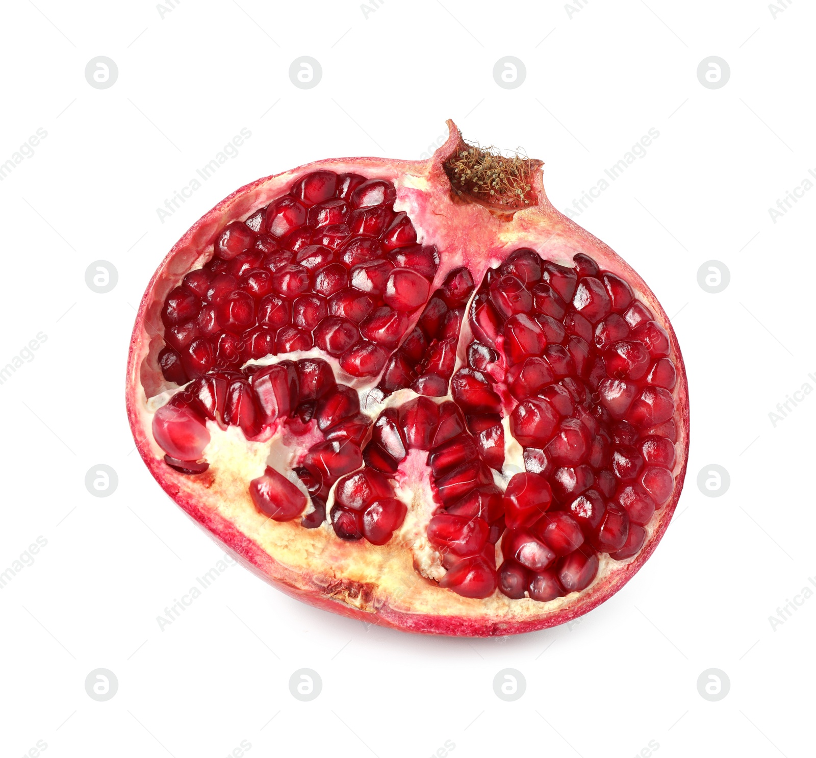 Photo of Half of fresh pomegranate isolated on white