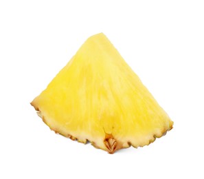 Piece of tasty ripe pineapple isolated on white