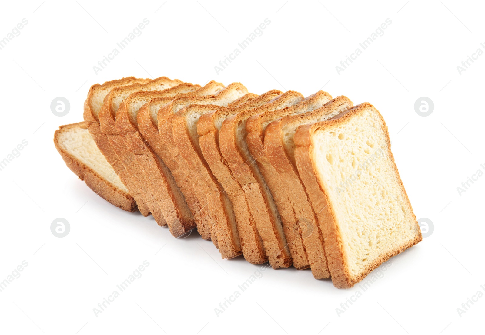 Photo of Fresh bread on white background. Baked goods