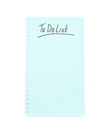 Photo of Notepad sheet with inscription To Do List on white table