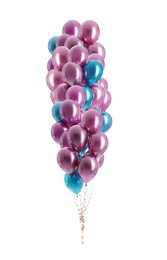 Image of Big bunch of color balloons isolated on white