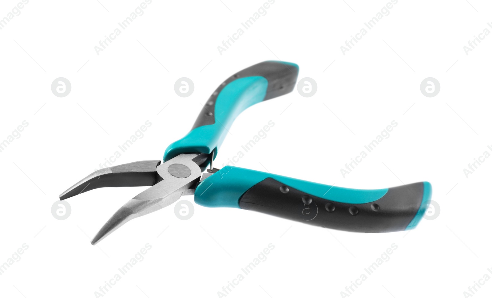 Photo of One bent nose pliers isolated on white