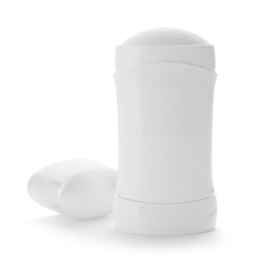 Photo of Female deodorant on white background