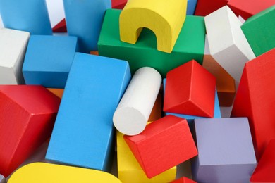 Colorful blocks as background, closeup. Children's toys