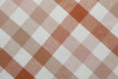 Texture of checkered fabric as background, top view