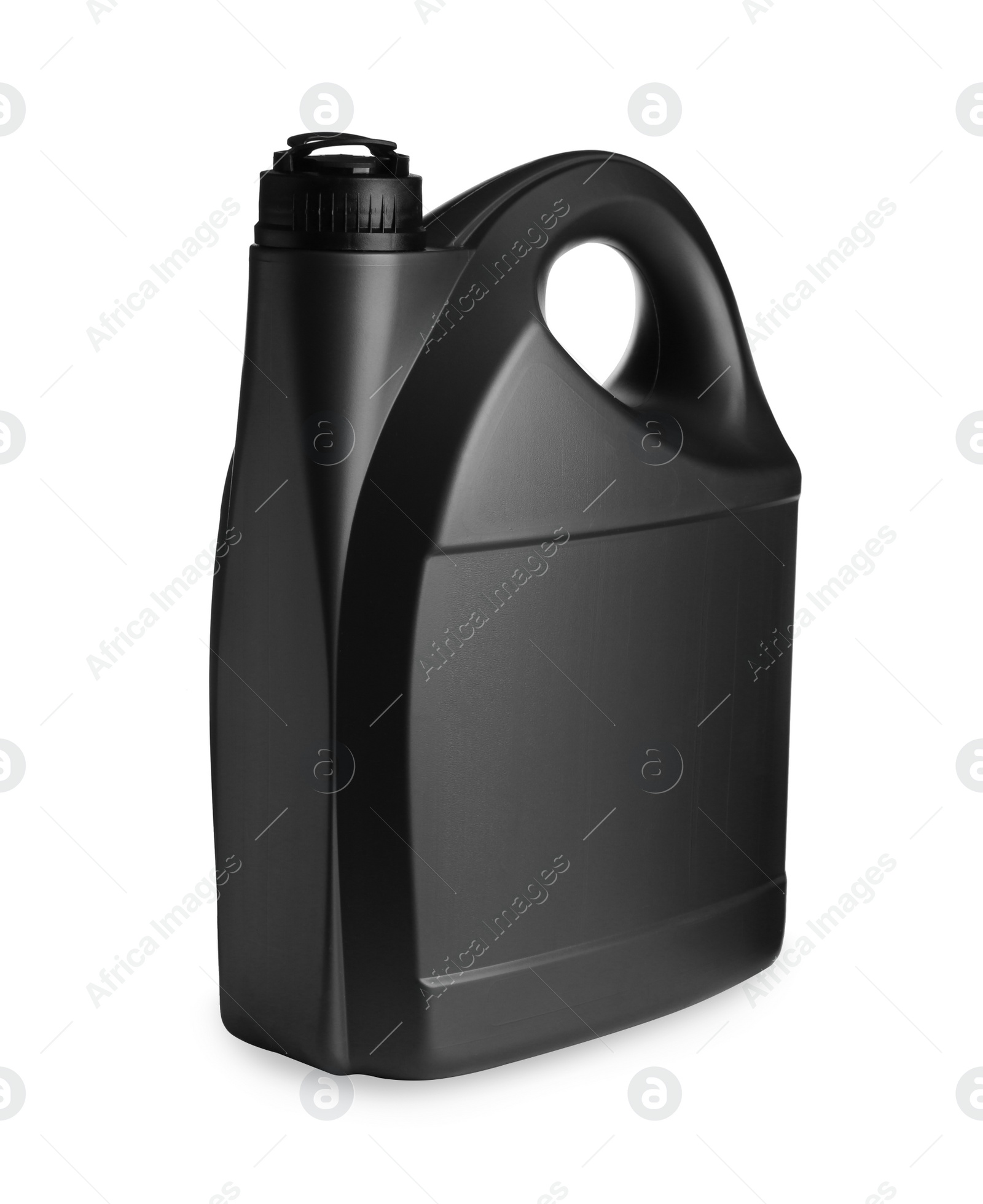 Photo of Blank black canister of car product isolated on white