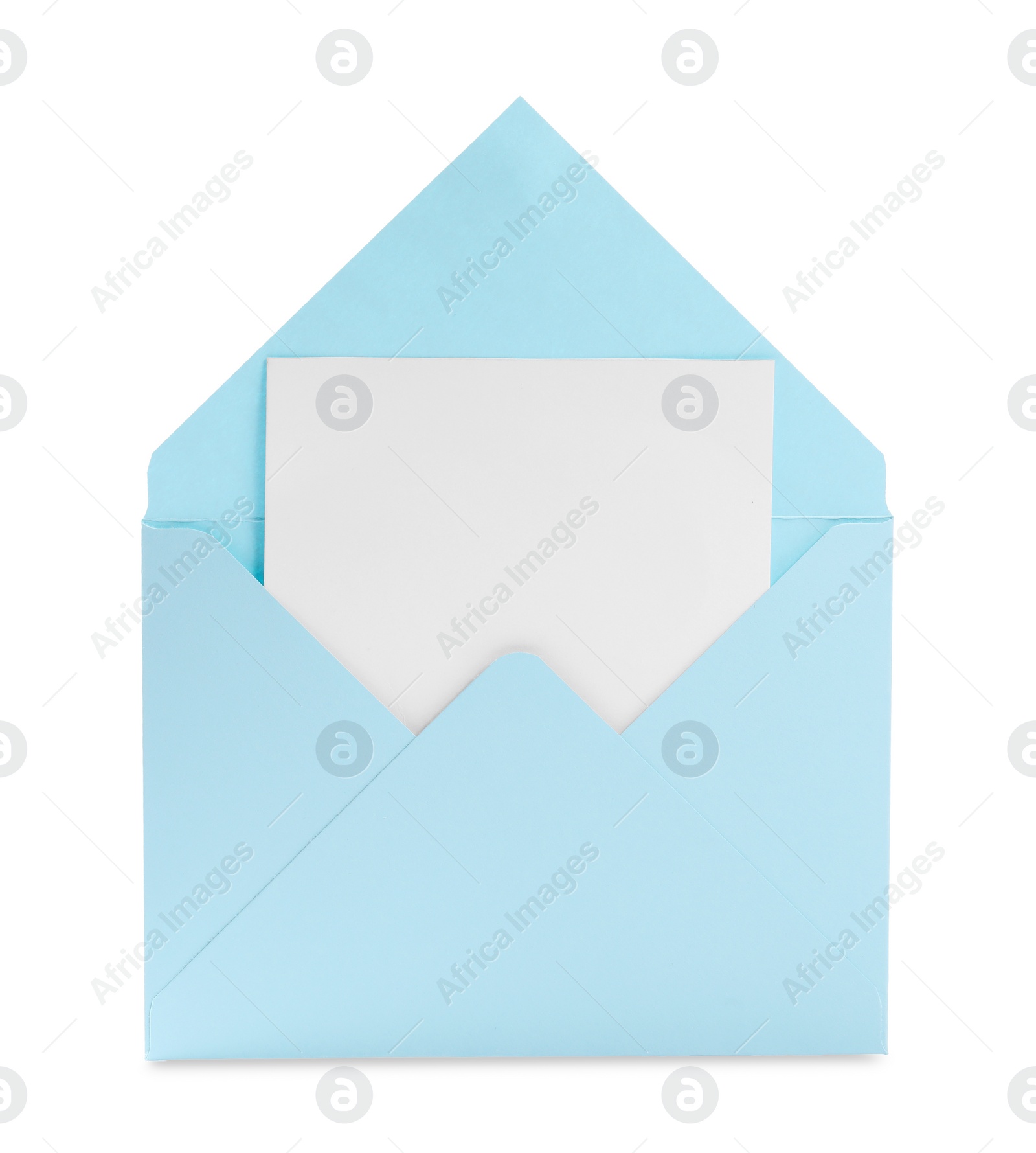 Photo of Letter envelope with card on white background