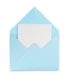 Photo of Letter envelope with card on white background