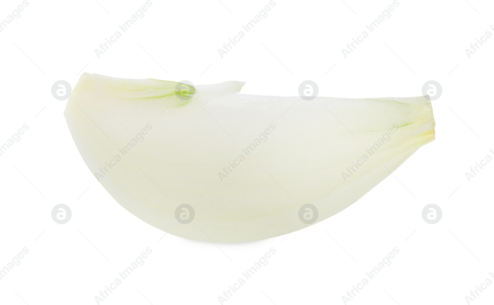 Photo of Piece of fresh ripe onion on white background