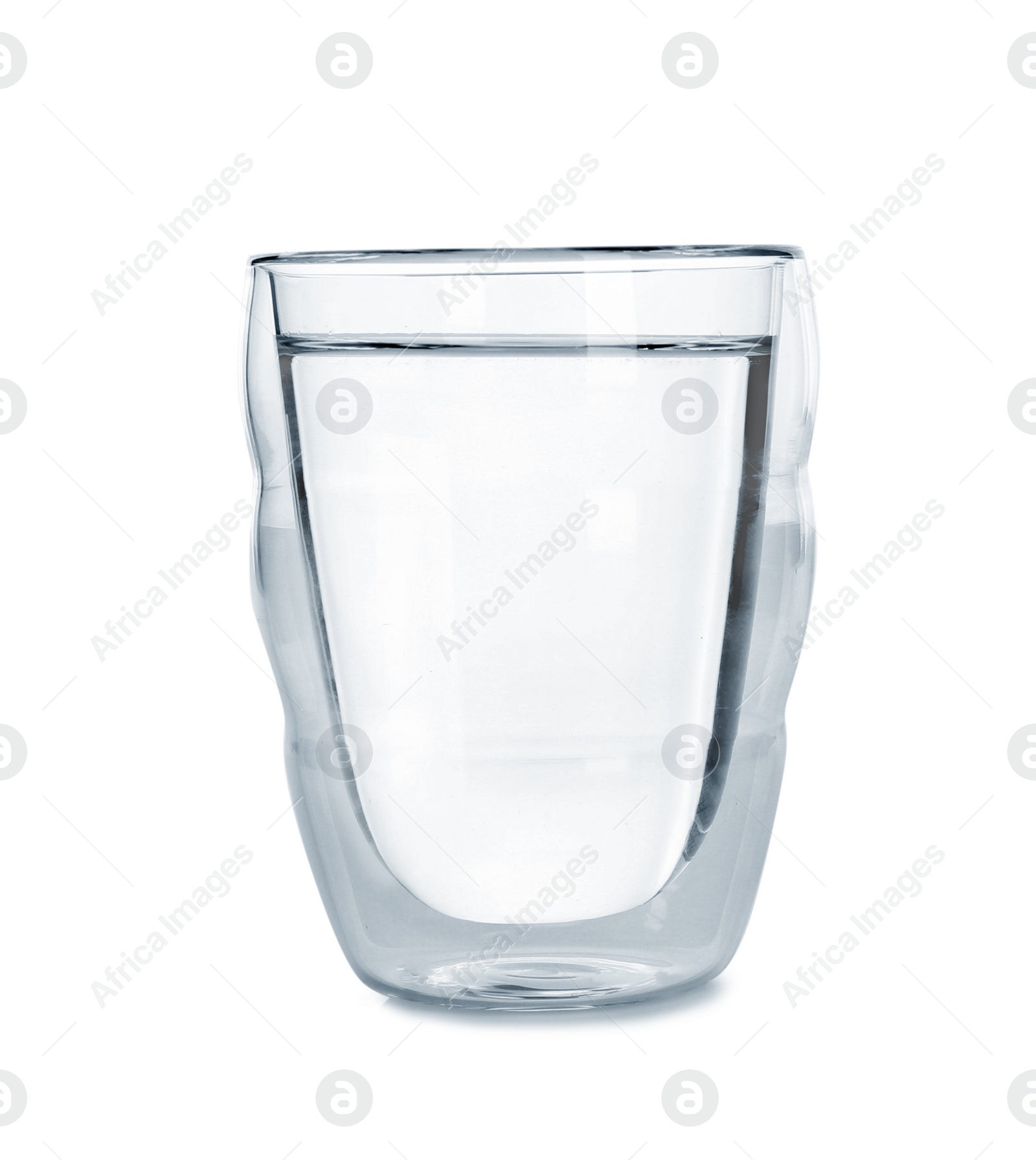 Photo of Glass with fresh water on white background