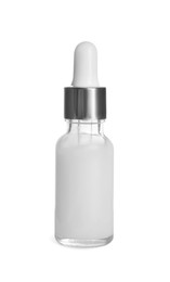 One bottle of cosmetic serum isolated on white