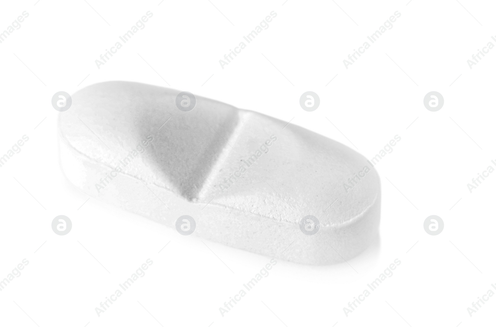 Photo of Pill on white background. Medical care and treatment