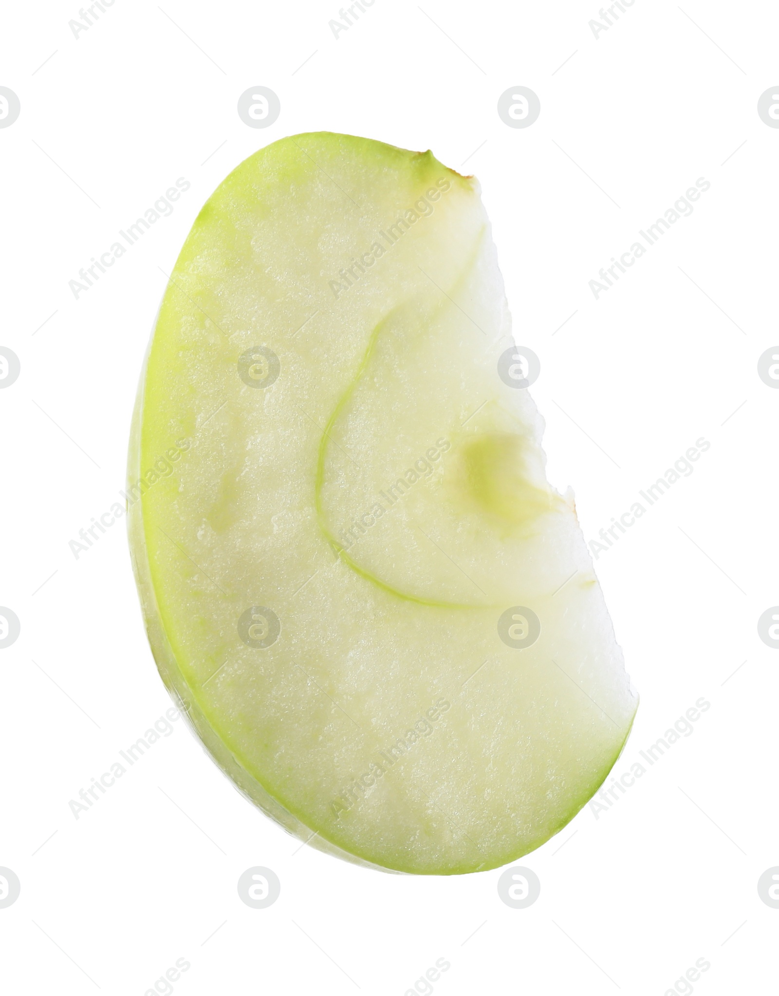 Photo of Piece of ripe green apple isolated on white