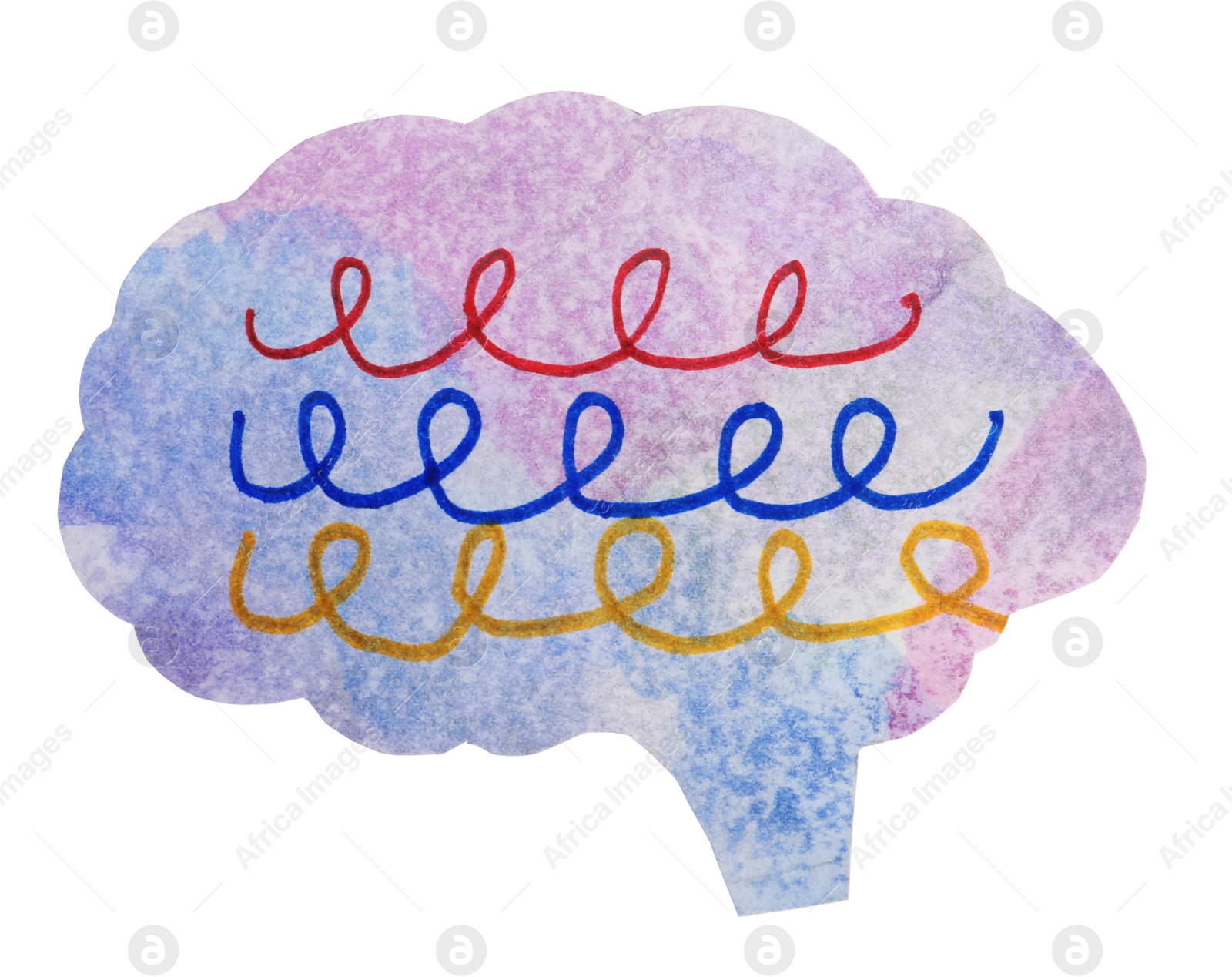 Photo of Paper brain cutout on white background. Epilepsy awareness