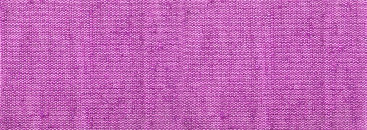 Texture of purple burlap fabric as background, top view. Banner design