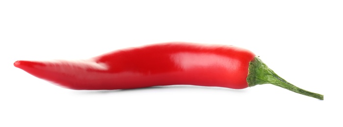 Ripe hot chili pepper on white background