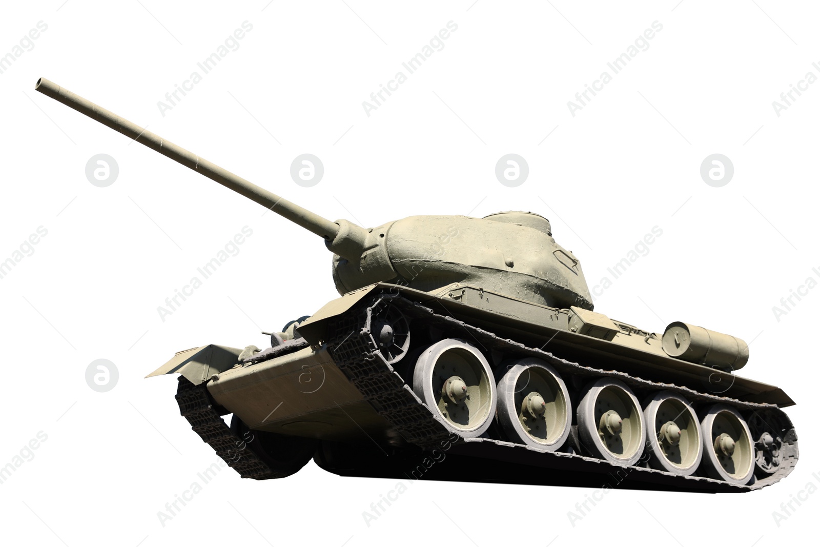 Image of Army tank isolated on white. Military machinery