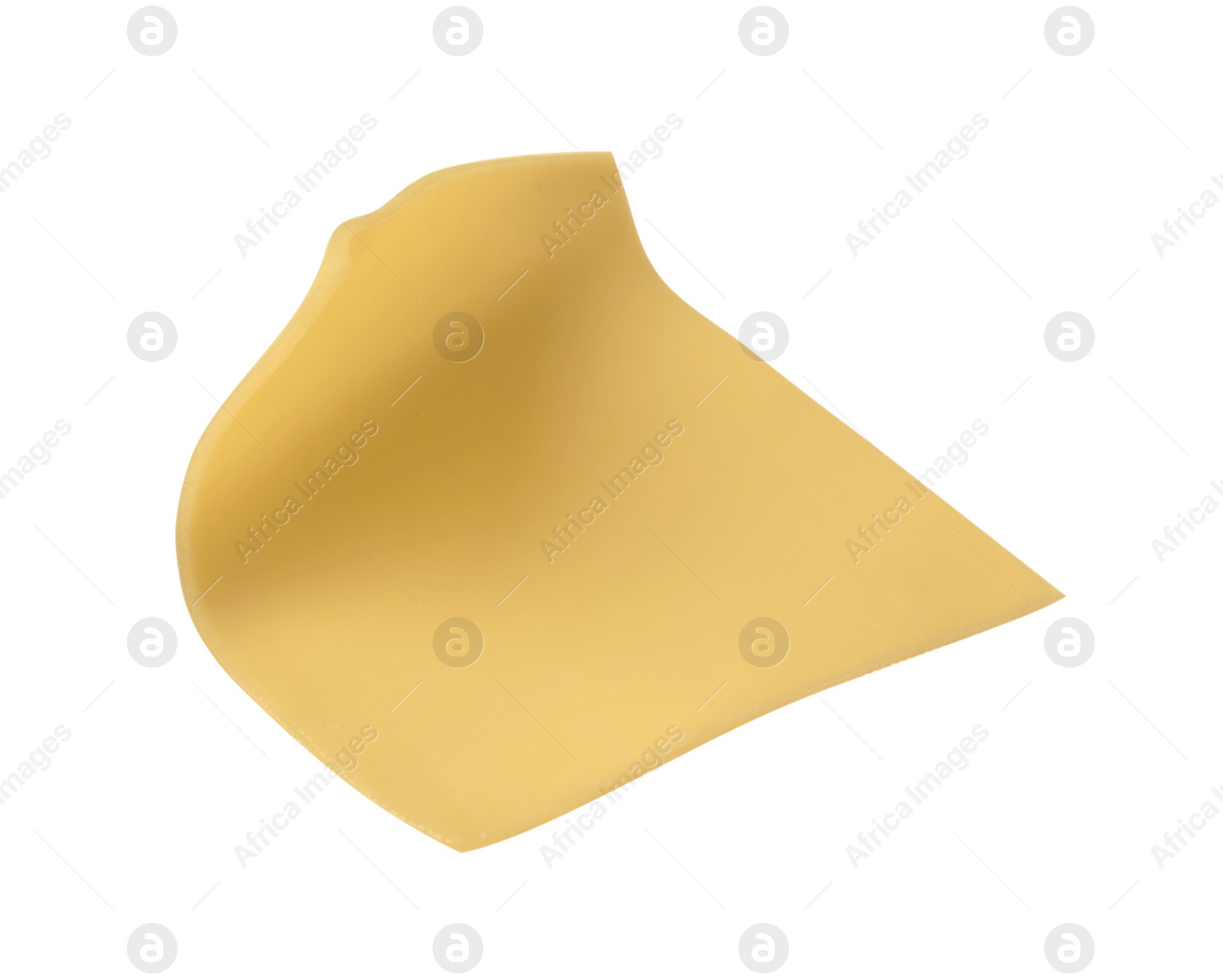 Photo of Slice of tasty cheese isolated on white