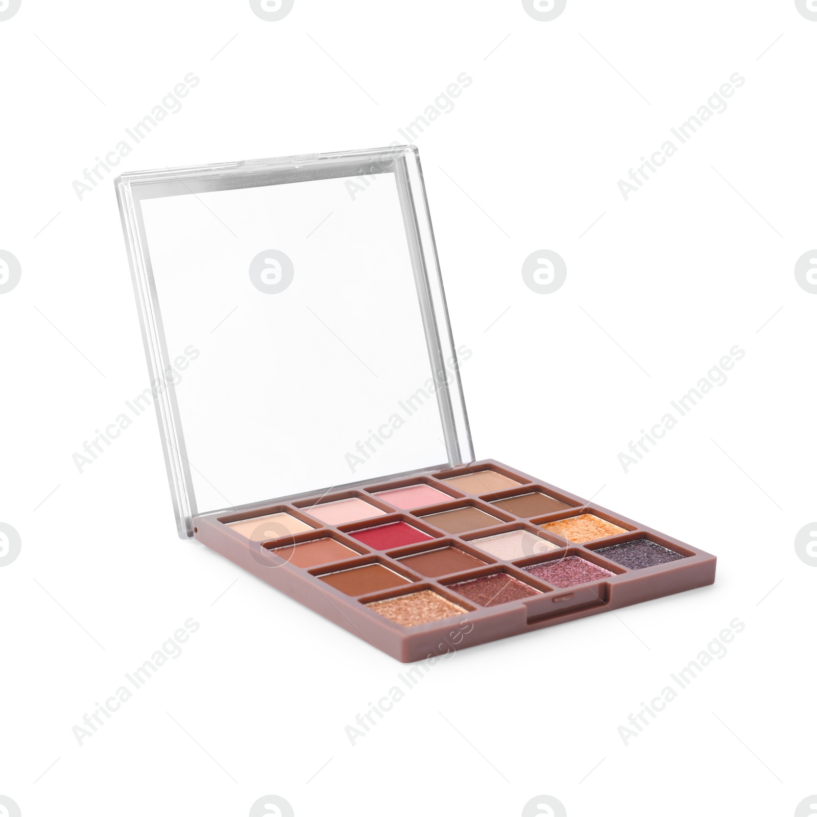 Photo of Beautiful eyeshadow palette isolated on white. Makeup product