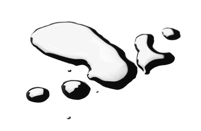 Blobs of black oil isolated on white