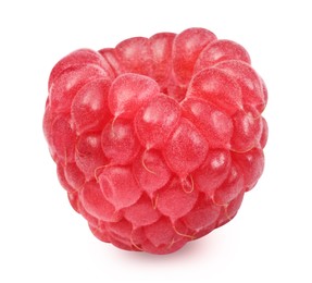 One tasty ripe raspberry isolated on white