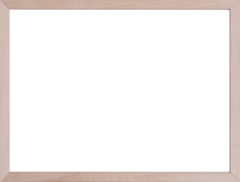 Wooden frame with blank white background. Mockup for design