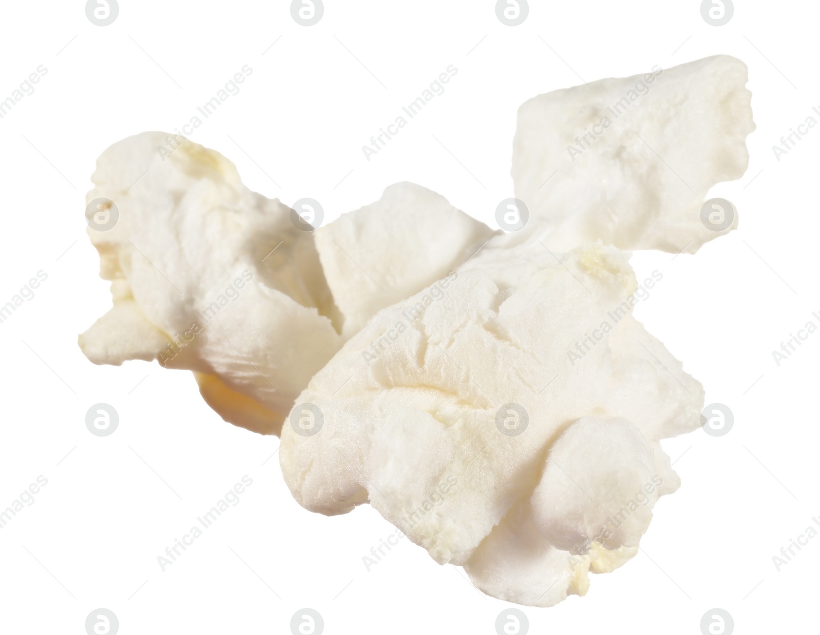 Photo of Kernel of tasty fresh popcorn isolated on white