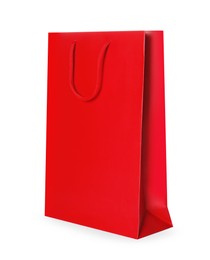 One red shopping bag isolated on white