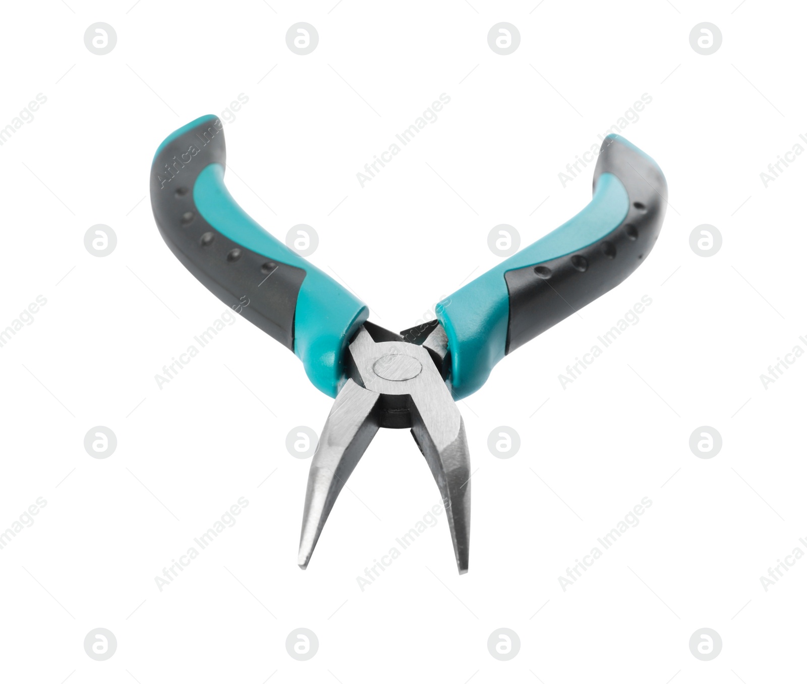 Photo of One bent nose pliers isolated on white