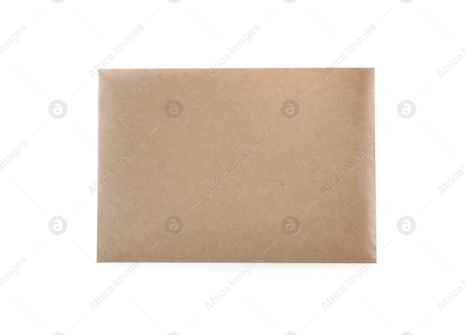 Photo of Blank kraft paper envelope isolated on white