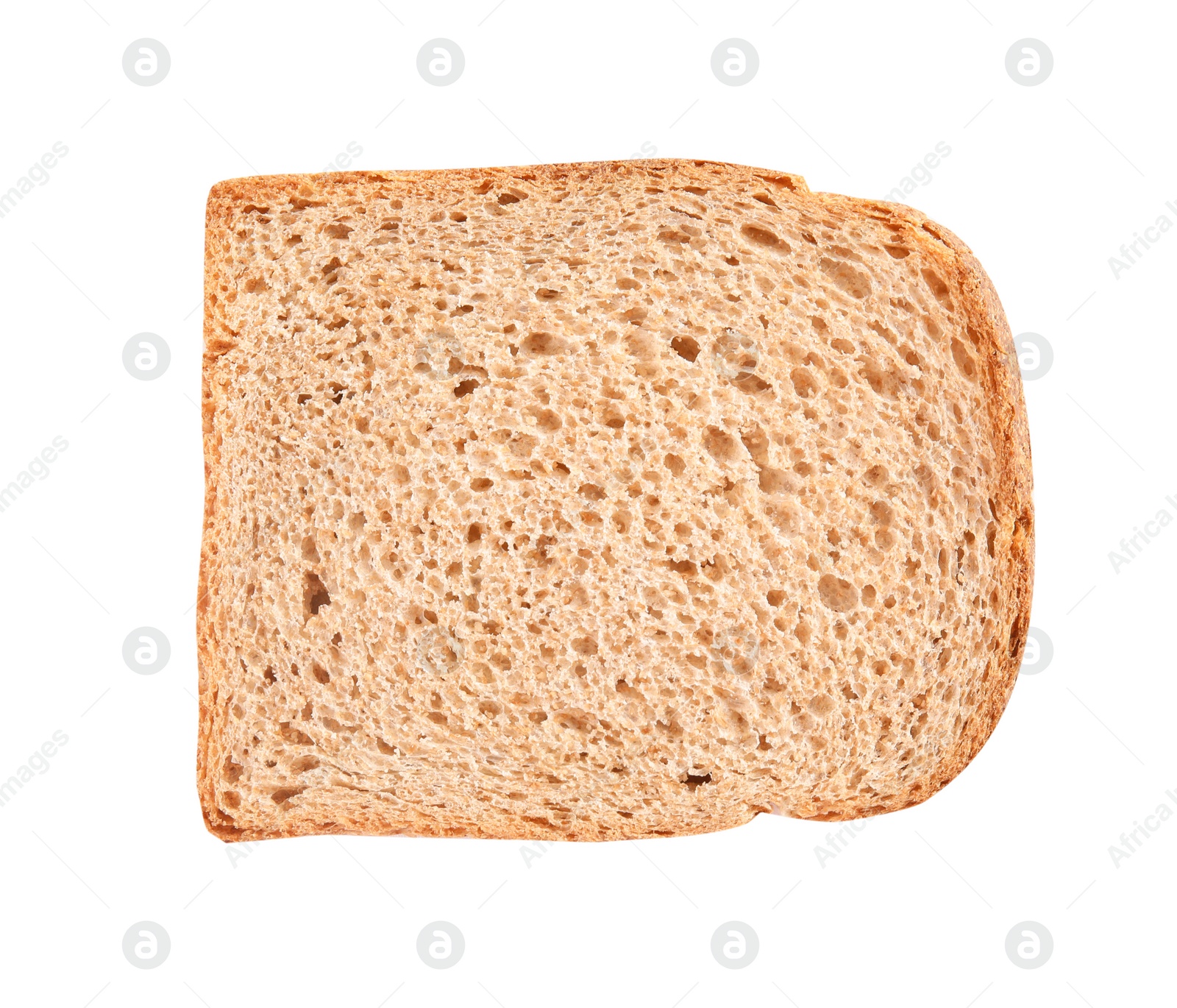 Photo of Fresh bread on white background, top view