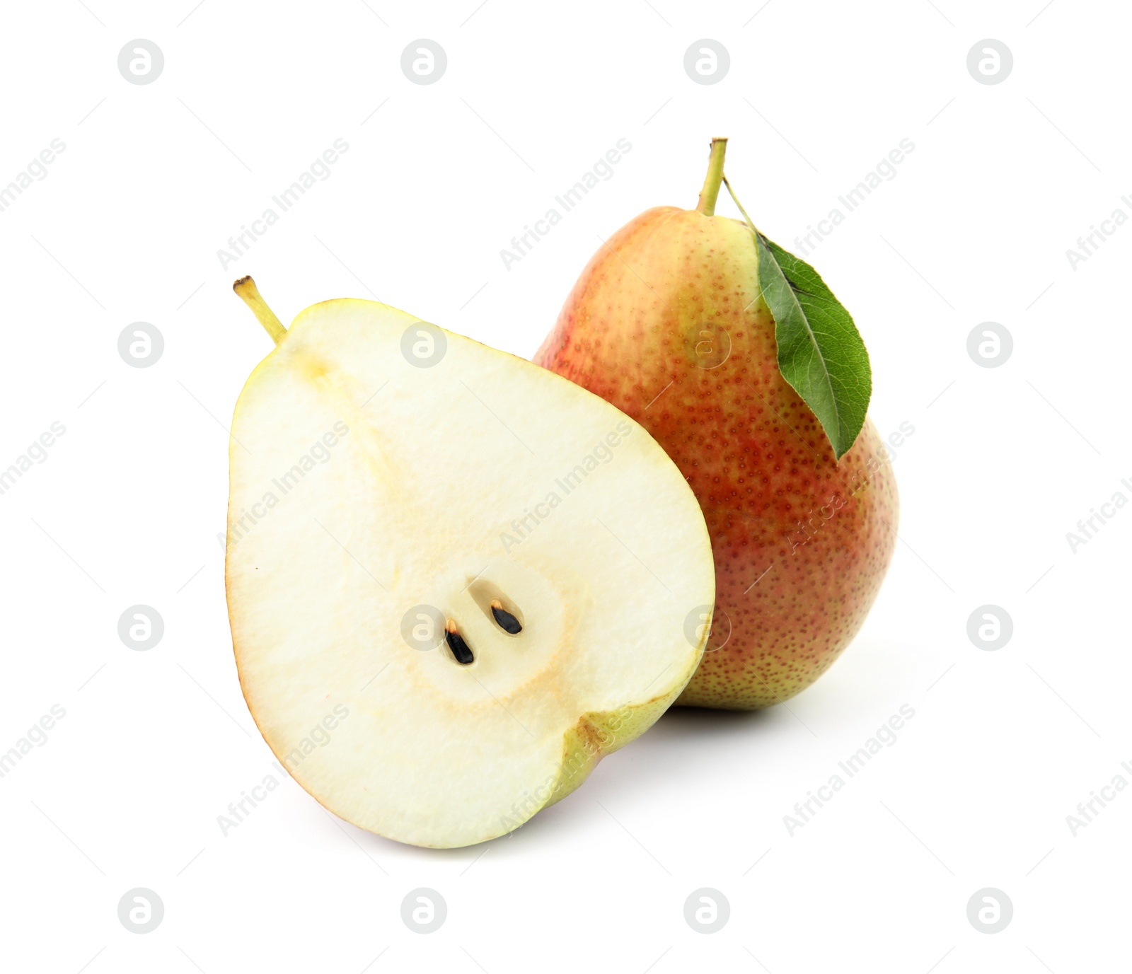 Photo of Fresh ripe juicy pears isolated on white