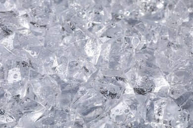 Photo of Clear crushed ice as background, closeup view