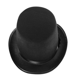 Black magician top hat isolated on white