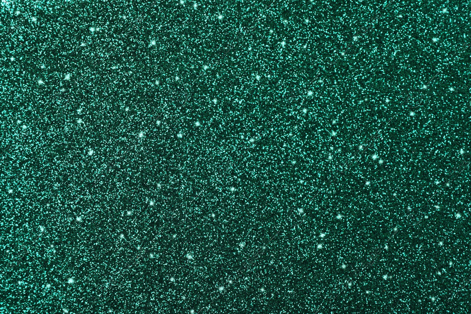 Image of Shiny dark green glitter as background, closeup