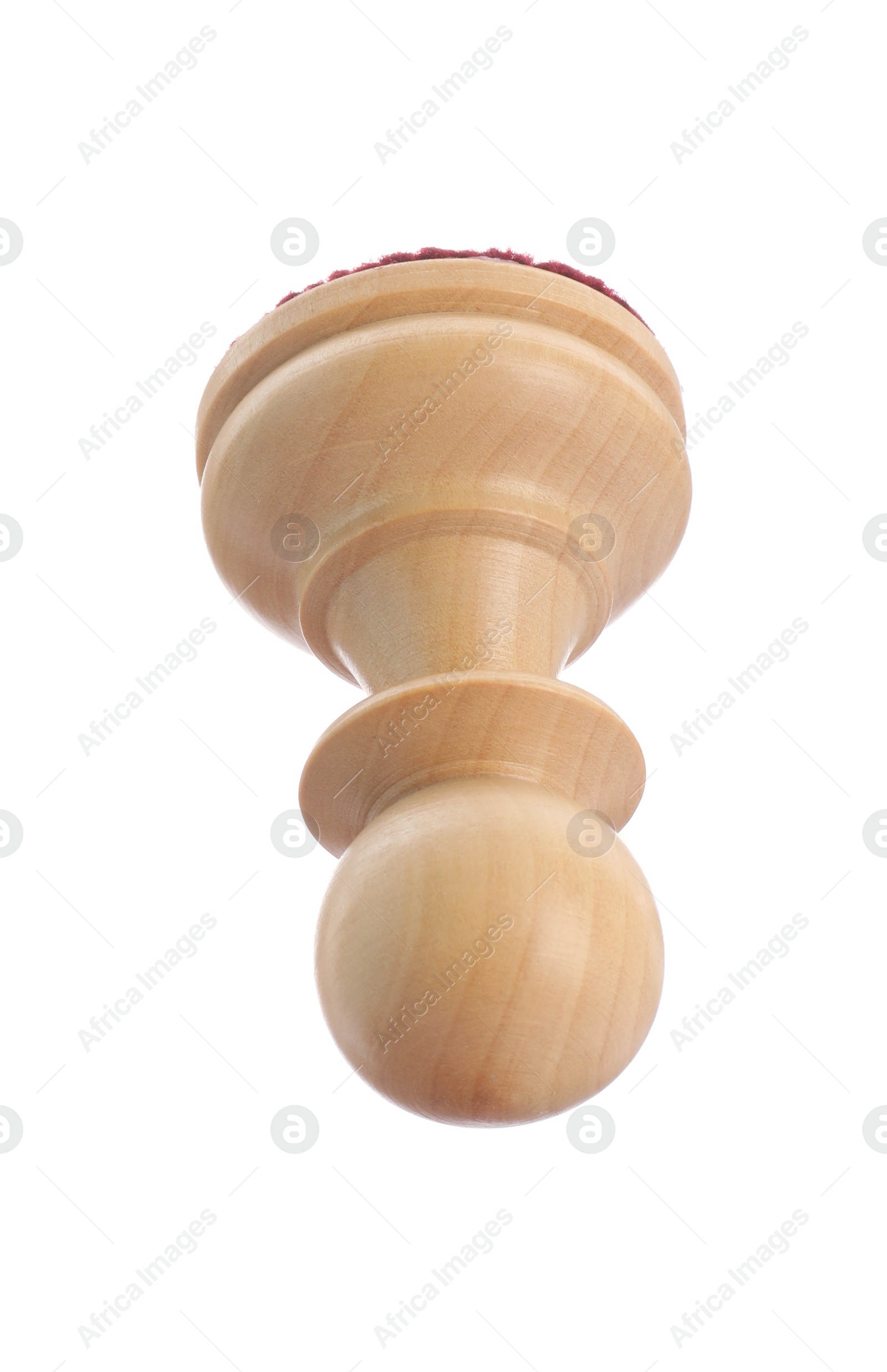 Photo of One wooden chess pawn isolated on white