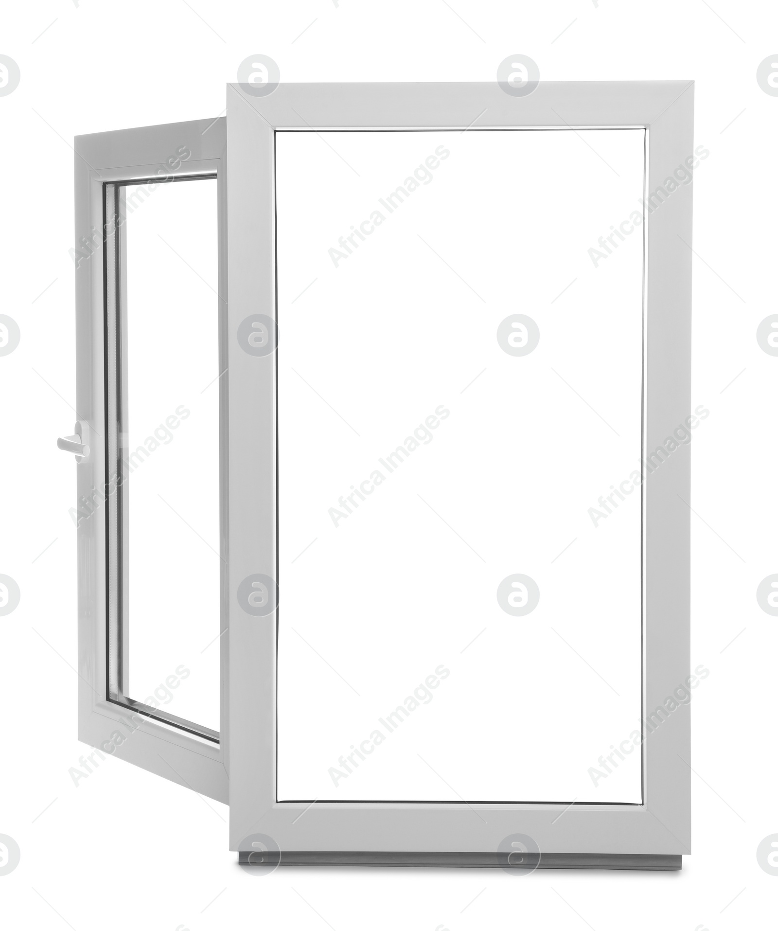 Photo of New modern single casement window isolated on white