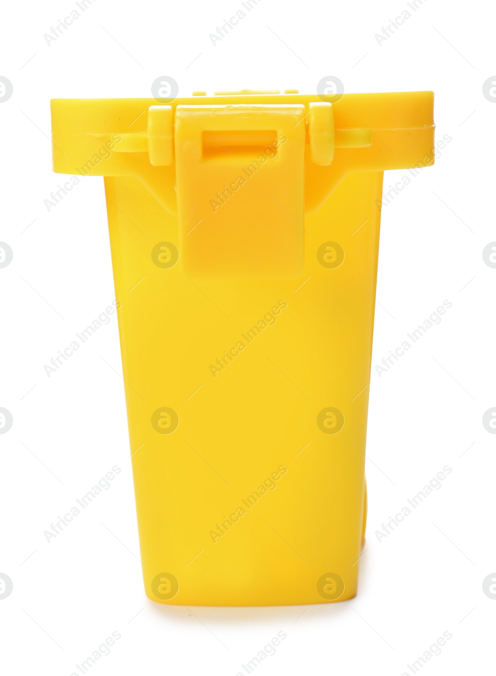 Photo of Trash bin isolated on white. Waste recycling concept