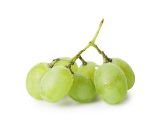 Photo of Fresh grapes with water drops isolated on white