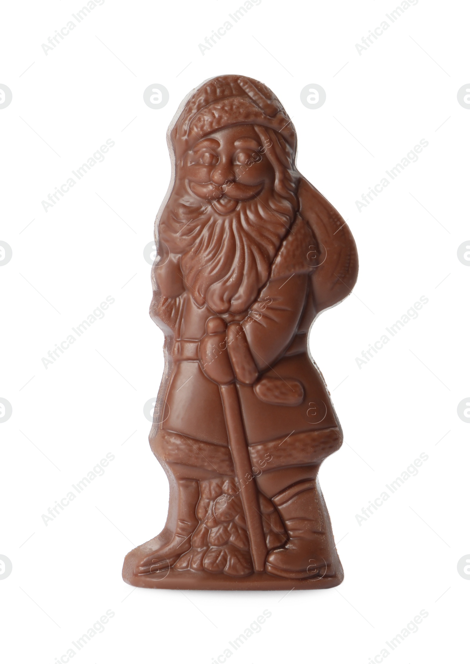 Photo of Sweet chocolate Santa Claus candy isolated on white