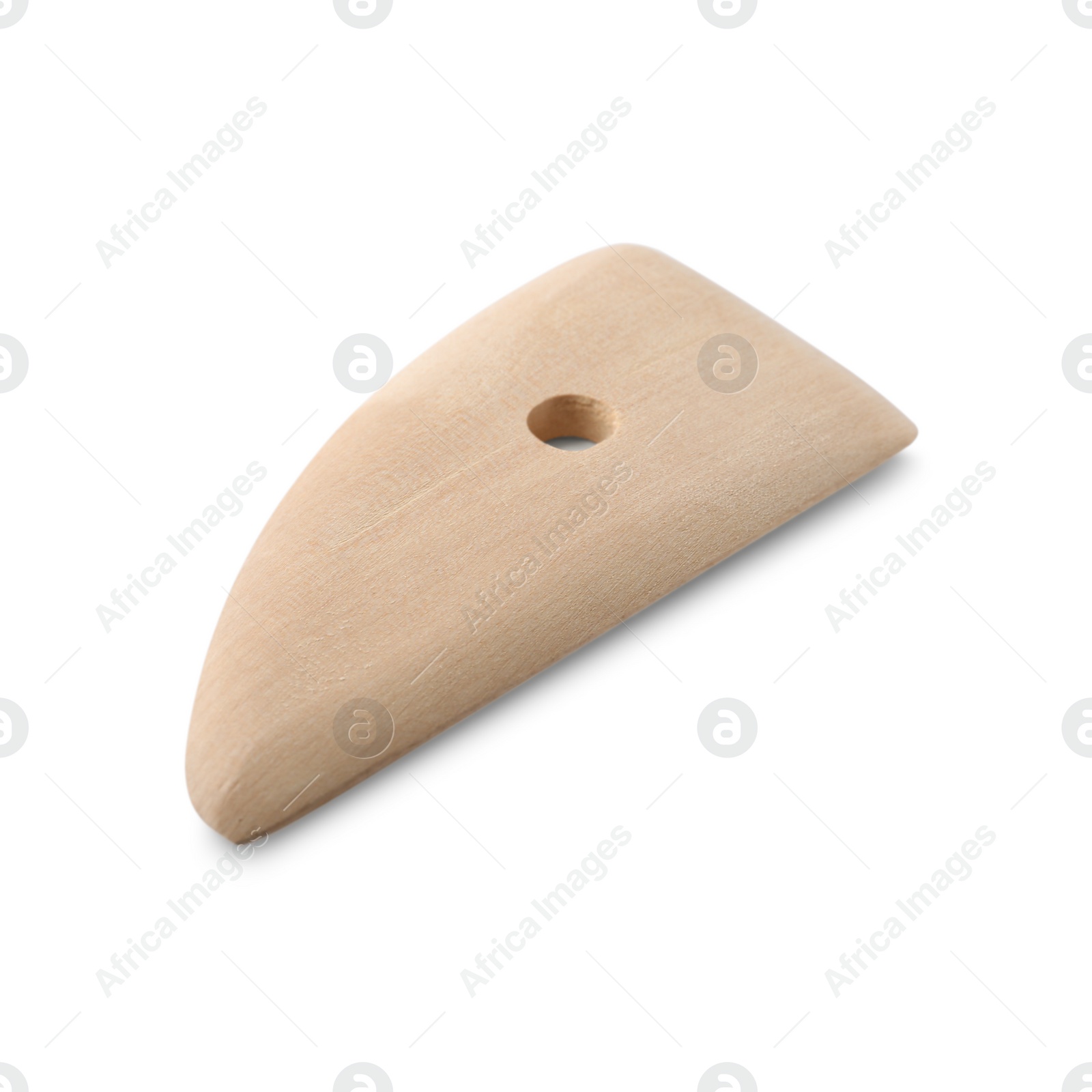 Photo of Wooden rib for clay modeling isolated on white