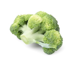 Photo of Fresh raw green broccoli isolated on white