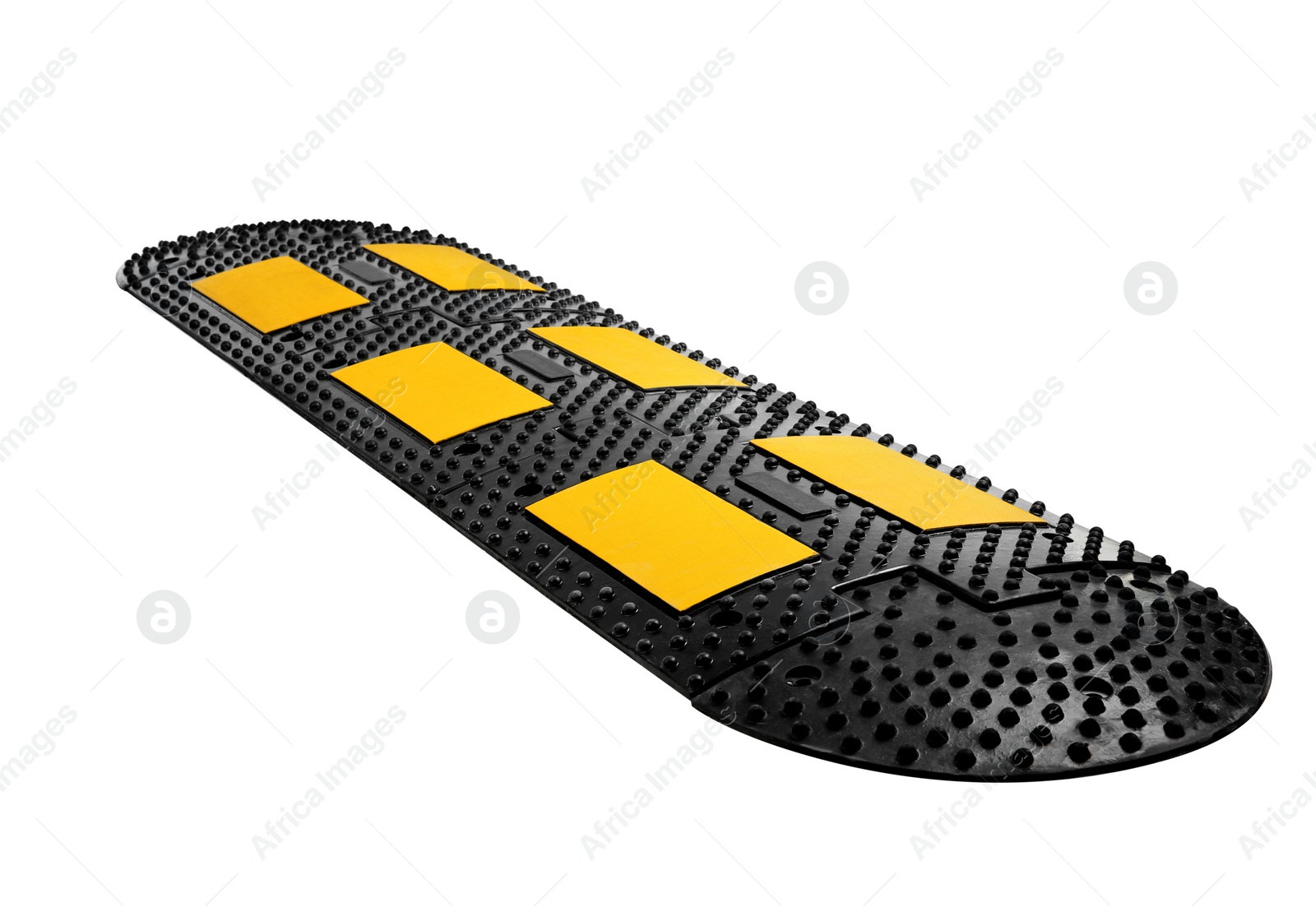 Photo of Speed bump isolated on white. Traffic calming device