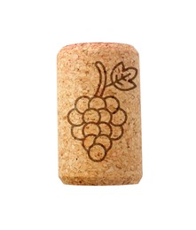 Image of Wine cork with grape image isolated on white