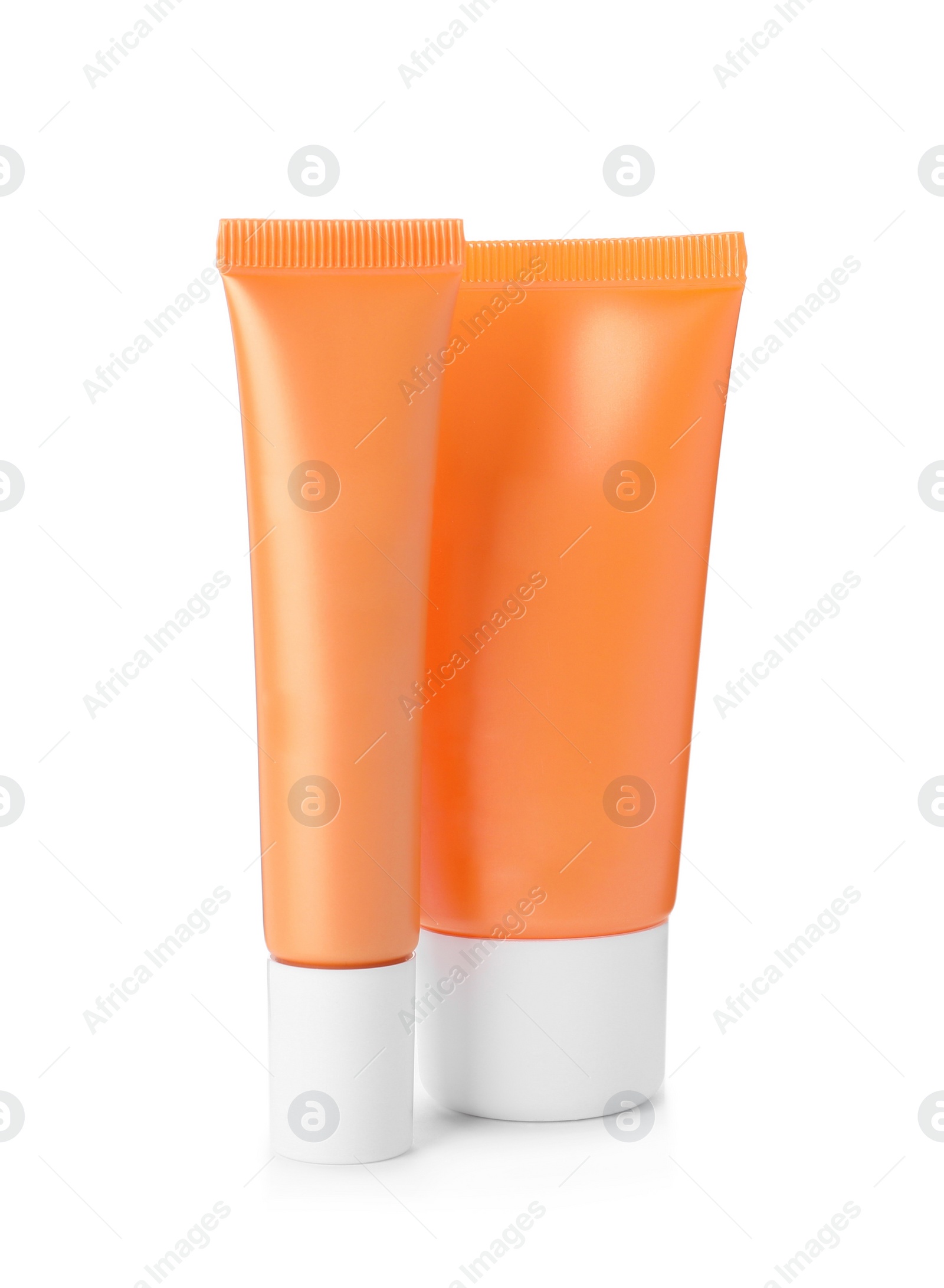 Photo of Set of luxury cosmetic products on white background