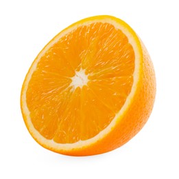 Half of fresh ripe orange isolated on white