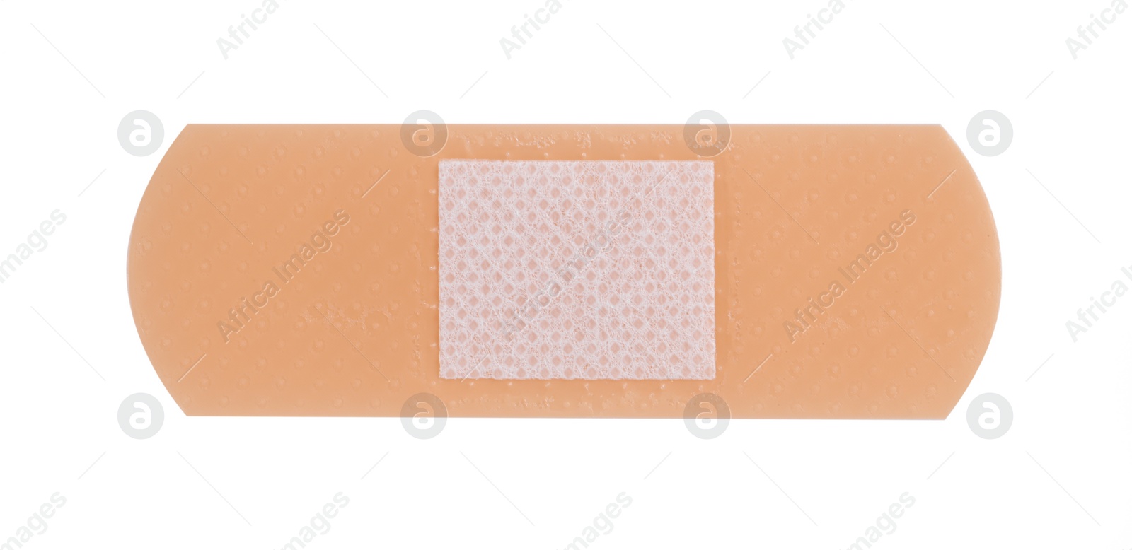 Photo of One medical adhesive bandage isolated on white, top view