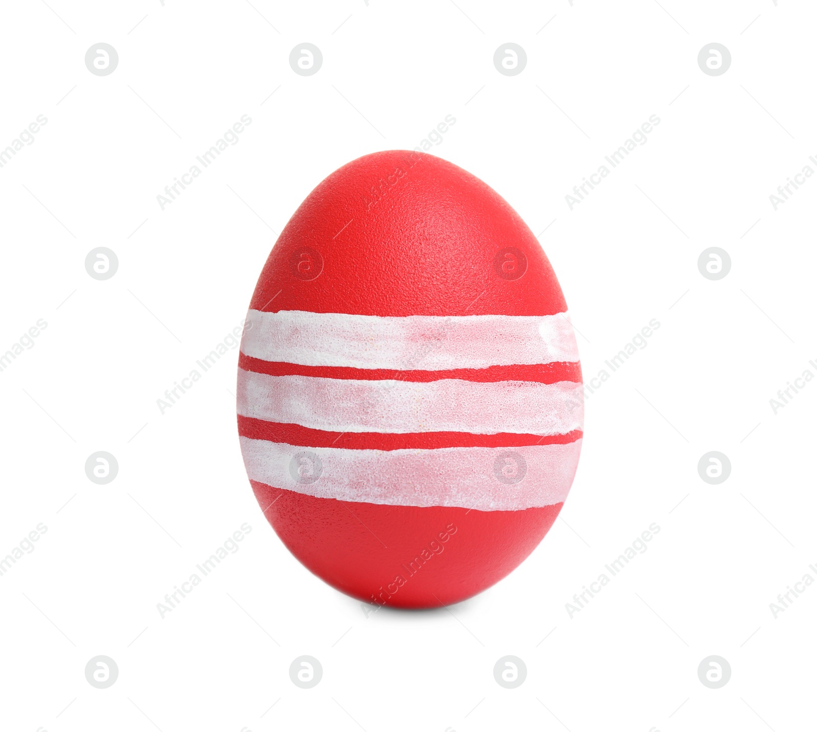 Photo of Red egg for Easter celebration isolated on white