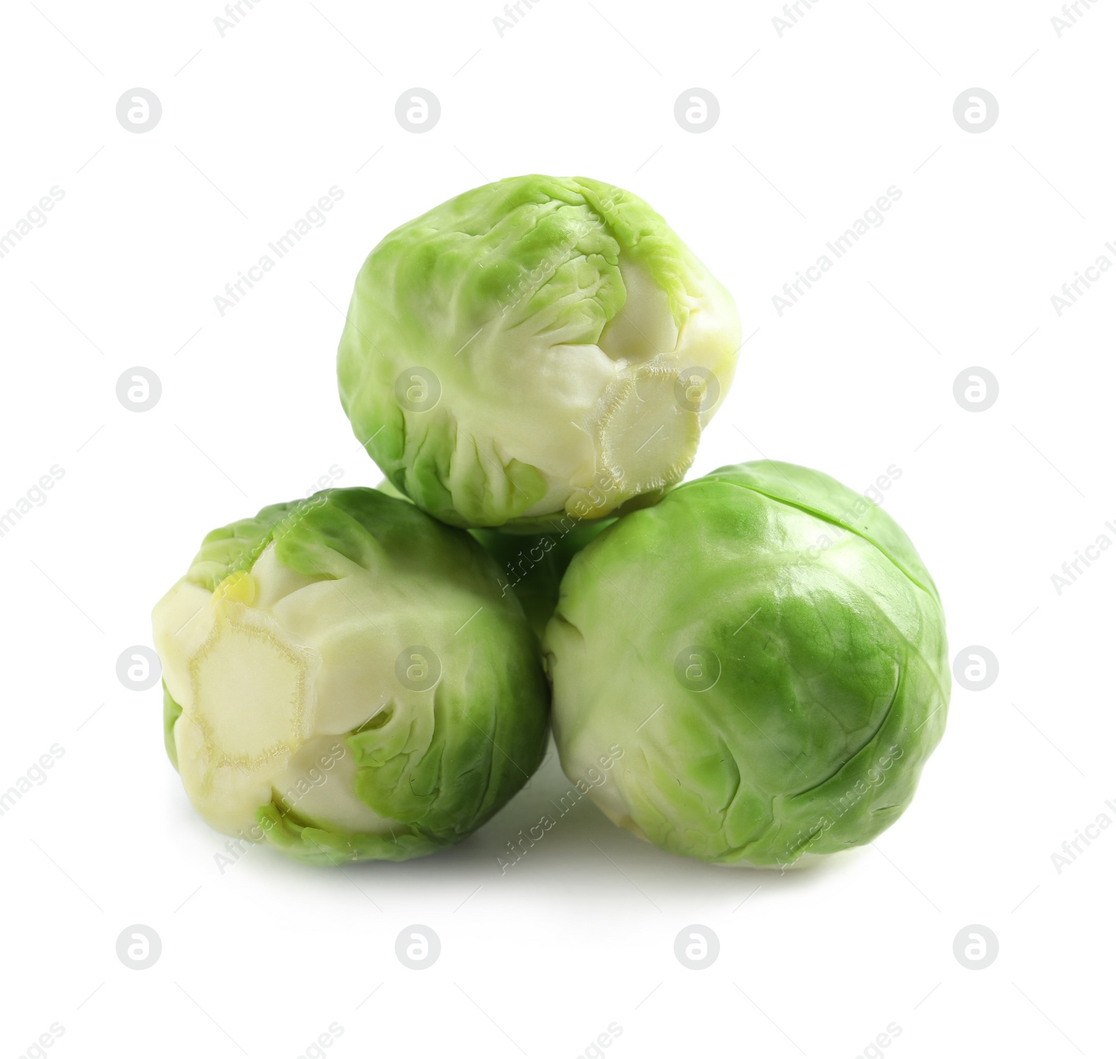 Photo of Tasty fresh Brussels sprouts isolated on white