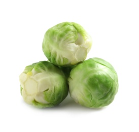 Tasty fresh Brussels sprouts isolated on white